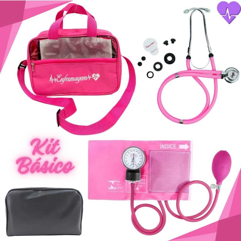 Kit Acadêmico de Enfermagem Básico na Bolsa Tradicional (4 Itens)