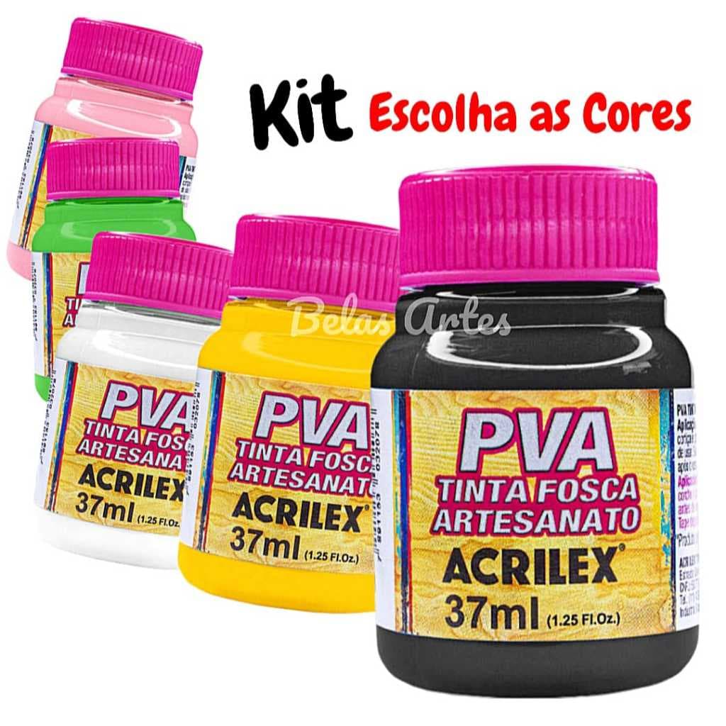 TINTA PVA  37ml Acrilex UN OU KIT /2 / 3 / 4/ 5 / 6Tintas (3°Parte)
