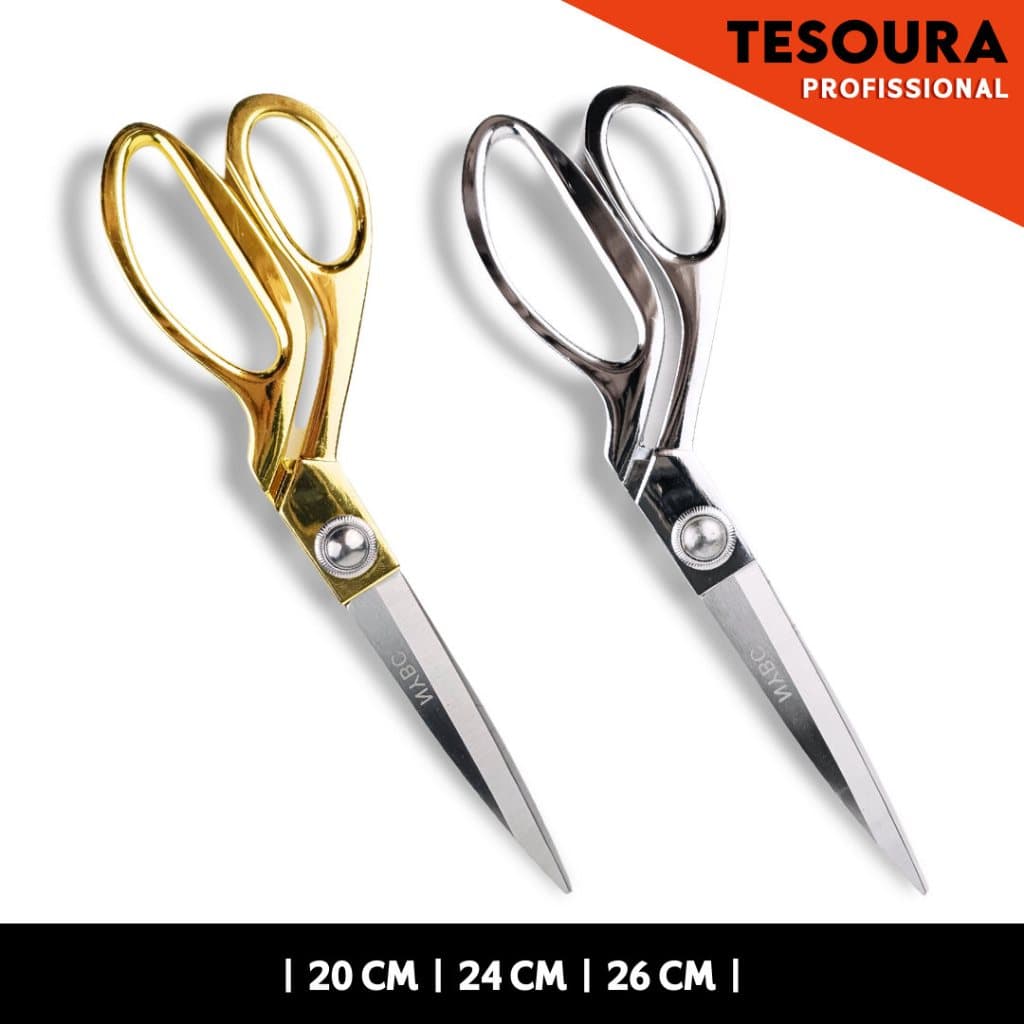 Tesoura Dourada de Uso Profissional para Costureira - Tapeceiro Forjada Alfaiate - BNVT