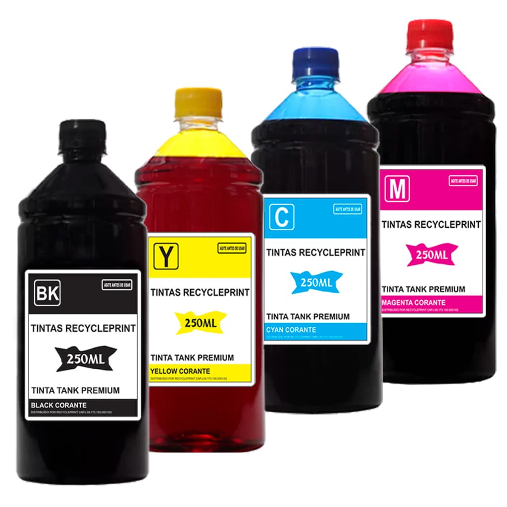 Kit 1l Refil Tinta Compatível Impressora Epson L3110 L3150 L3210 L3250