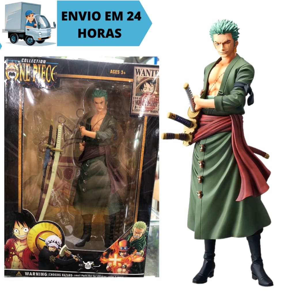 Boneco Zoro Anime Action Figure One Piece 18Cm - Roronoa Zoro preço da fabrica