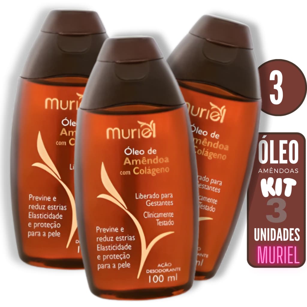 Kit 3 Óleo de Amêndoas Muriel 100ml Original - Escolha o Seu