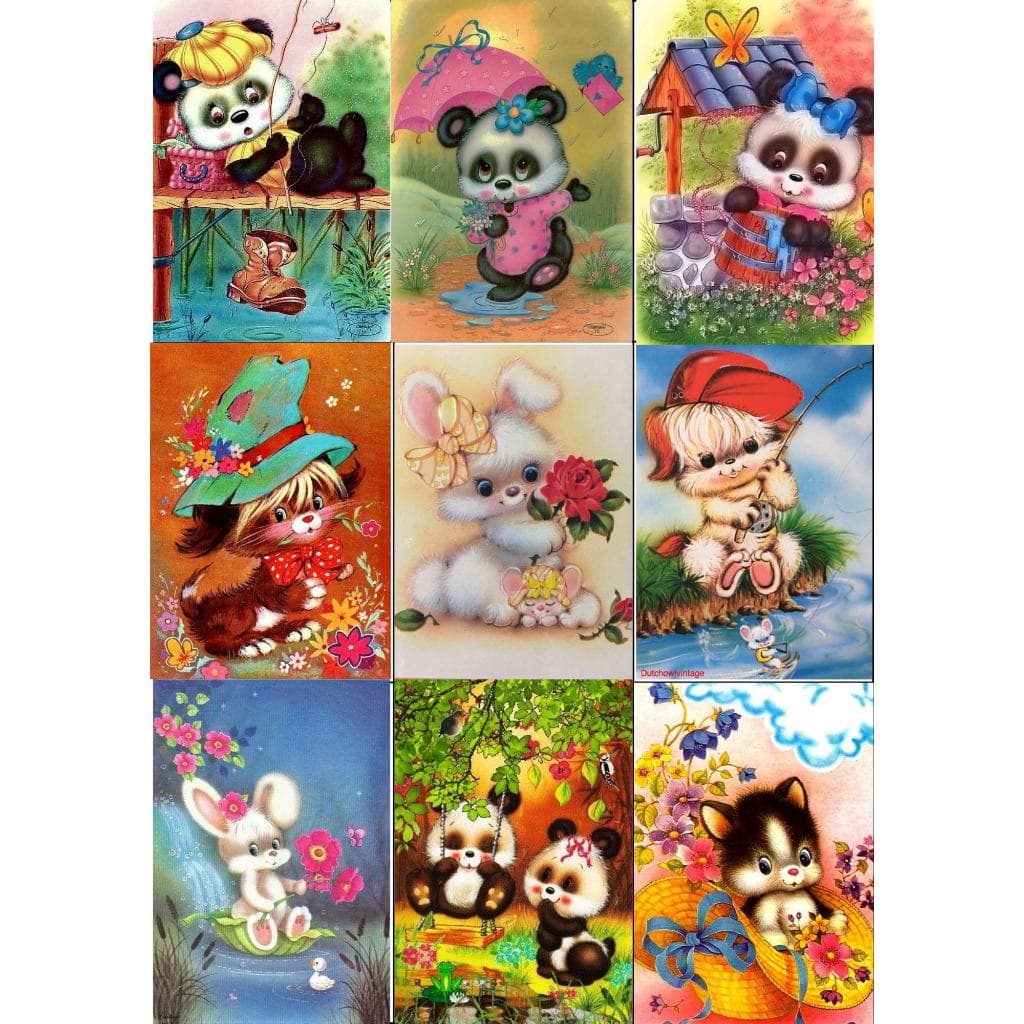 Papel De Carta Estilo Antigo Fofo Impressão de Alta Qualidade Kit 9 Unidades  Variadas