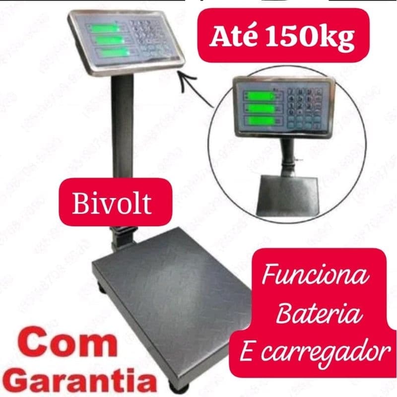 balança digital plataforma 30x40 150kg ferro velho academia e muito mais