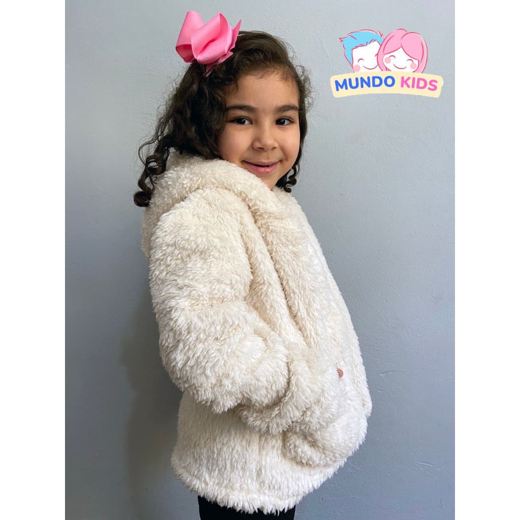 Casaco de inverno teddy de carneirinho com capuz infantil menina blusa de frio  agasalho de escola moda escolar.