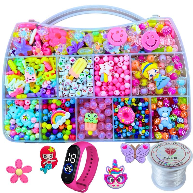 Maleta Miçanga Infantil Pingentes Pulseiras Lindas Completo