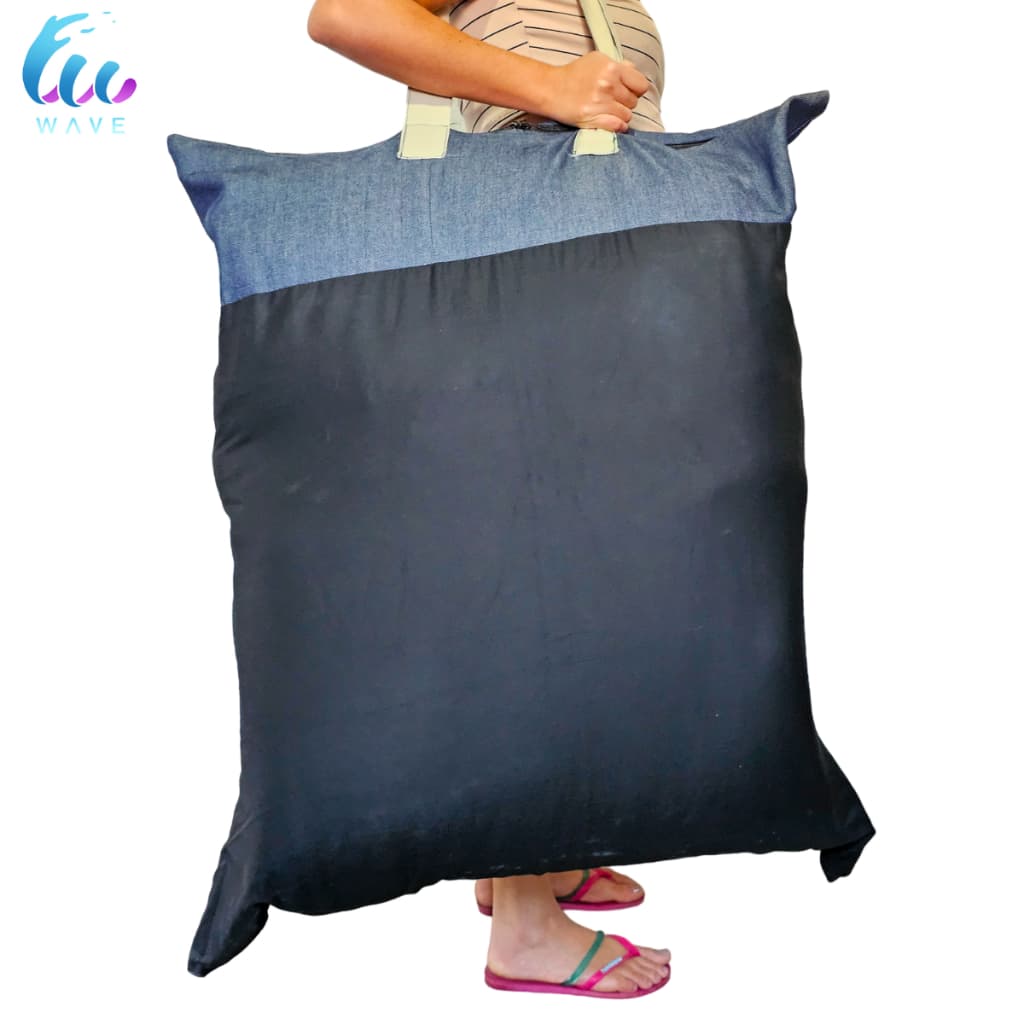 Até 12 Bolsa Sacola Sacolão Jeans Grande Grossa Resistente Sacoleiro mudança viagem  93×87CM