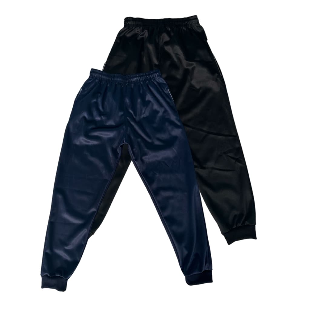 Kit 2 Calça Infantil Jogger Menino Forrada Juvenil Reforçada  2 Ao 16 Preto e Azul