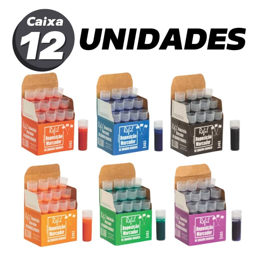 Recarga Para Pincel De Quadro Branco Pilot Board Master 12un - NÃO MANCHA O QUADRO