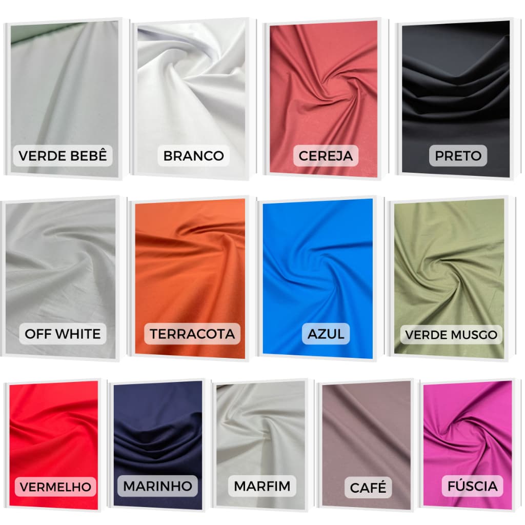Tecido Tricoline Liso Premium 100% Algodão 1,40m Para Roupas Femininas