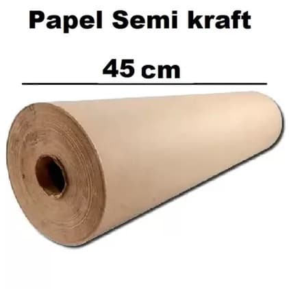 Papel Bobina Rolo Semi Kraft  45cm 50 metros 1KG 60grs Pardo Enxoval Embrulho Presente Leia a descrição