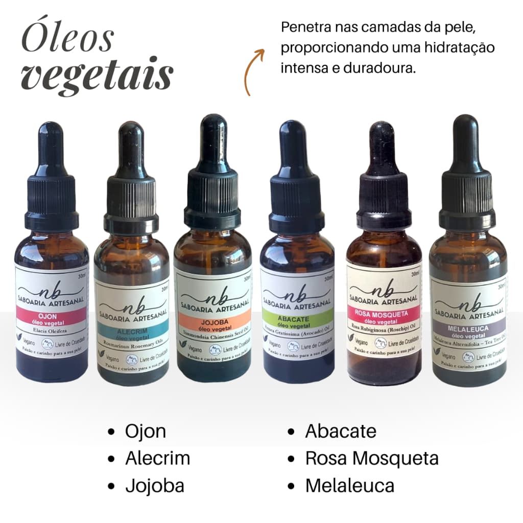 Óleo Vegetal 100% Puro Natural Artesanal Corpo Rosto e Cabelo