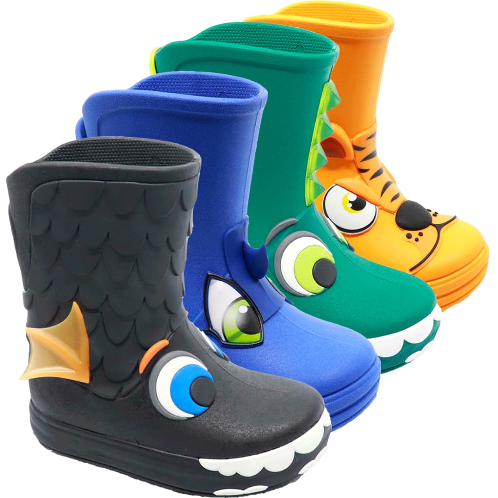 Bota Galocha Infantil Plugt Bichinhos Divertidos Confortável Leve Macia Antiderrapante