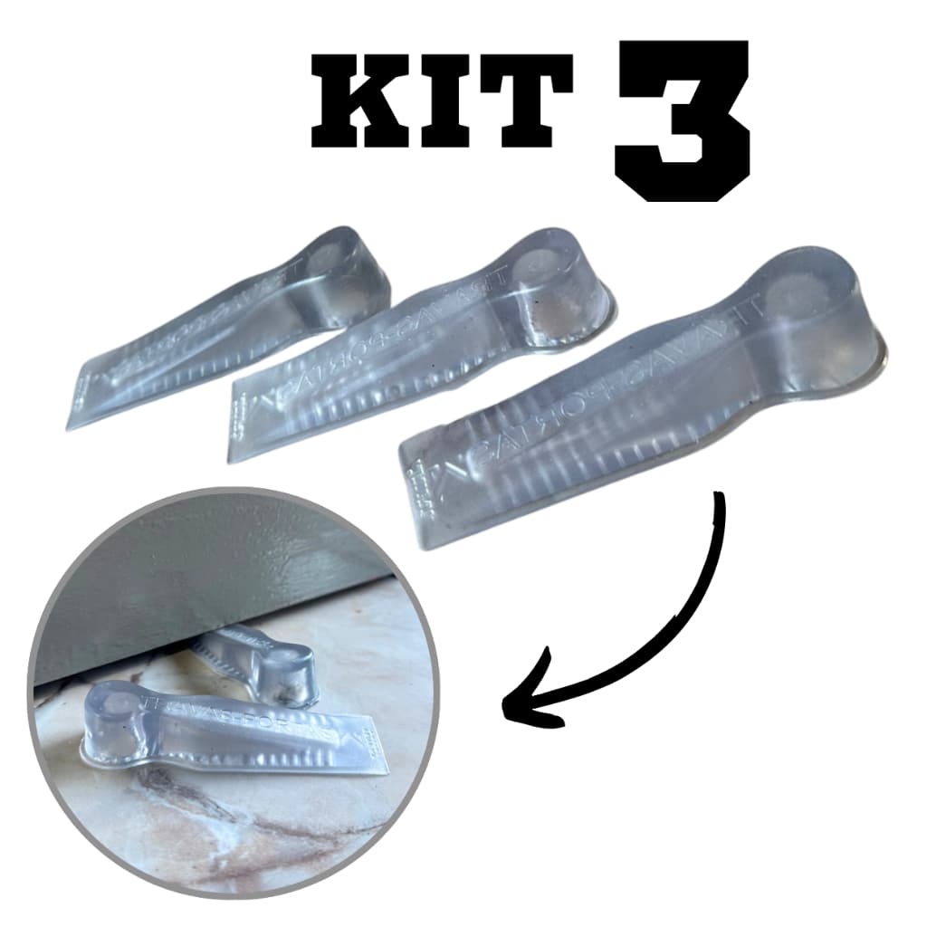 Kit 3 Aparador Peso Trava Porta Silicone