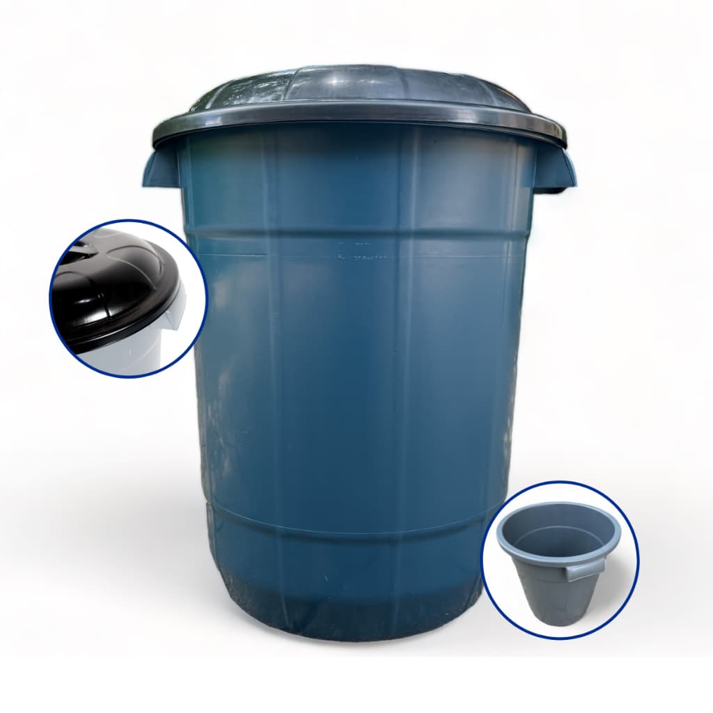 Lixeira Grande Com Tampa Cesto De Lixo Organizadora Para Areas Externas e Internas  De 95L 64L  28L