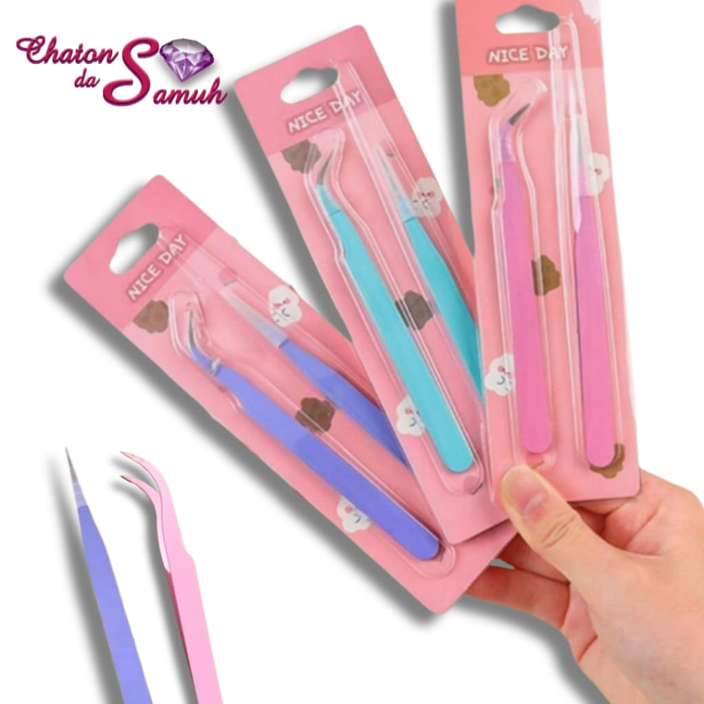 Kit 2 Pinças em Aço Inox para Artesanato