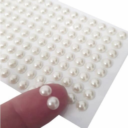 Cartela de Meia Pérola ABS Auto Adesiva Para Artesanato Vários Tamanhos