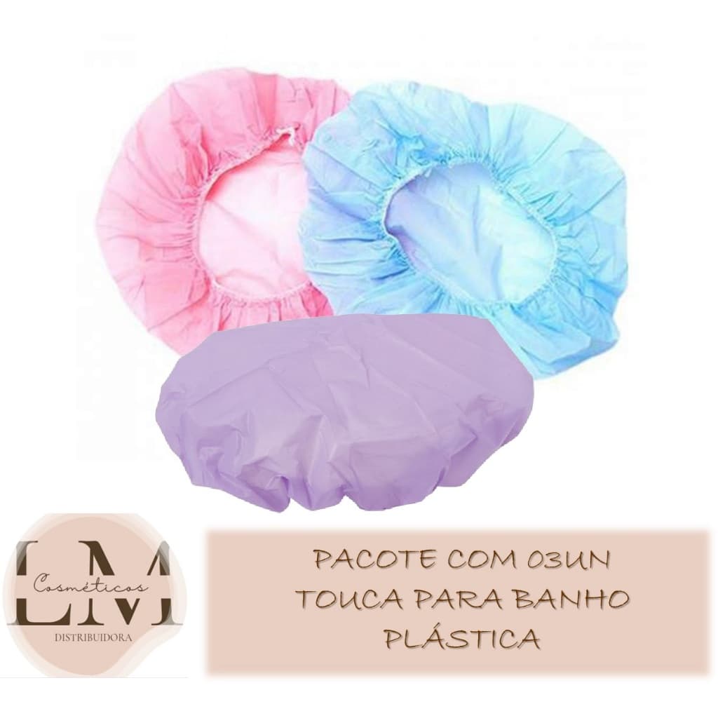 Pacote 03un Touca Plástica para BanhoThower Cap