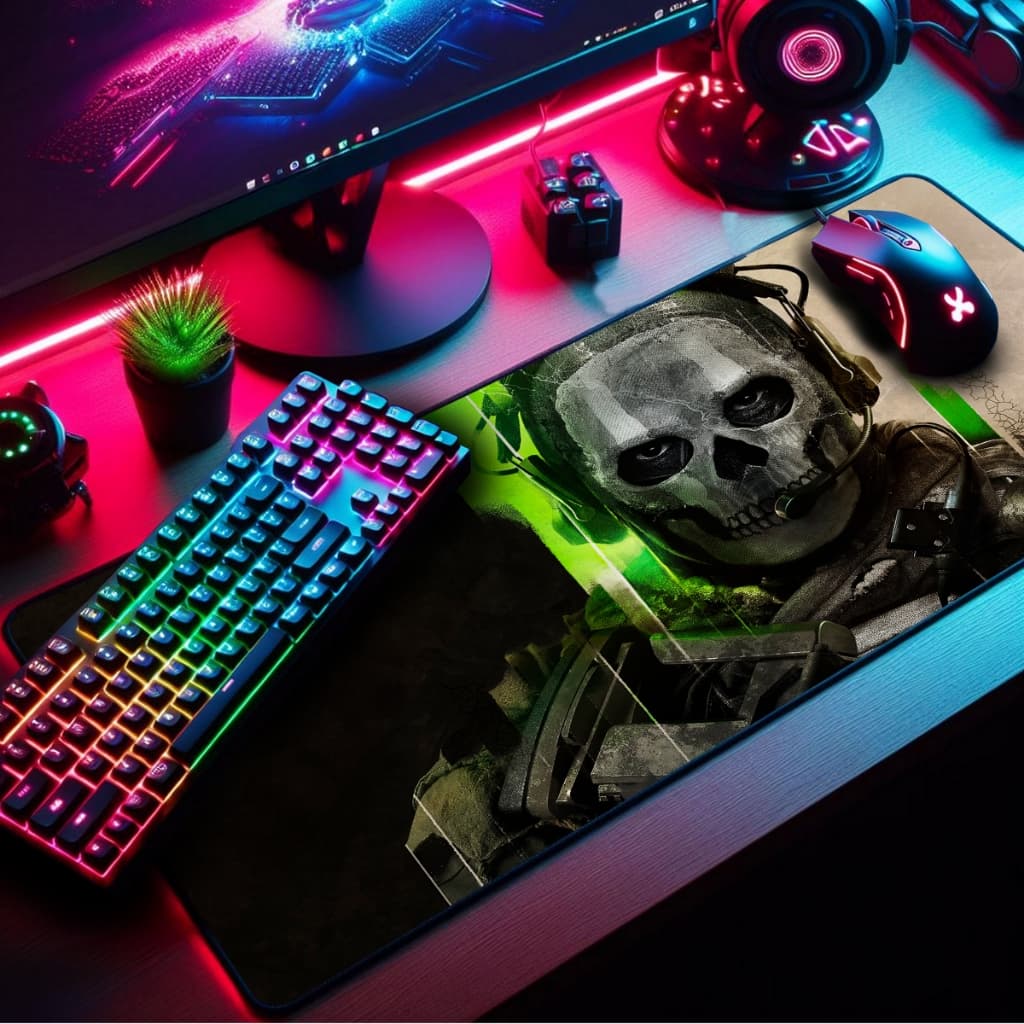 Mouse Pad Gamer Premium Extra Grande 90x55cm Borda Costurada Estampas FPS Jogos de Tiro