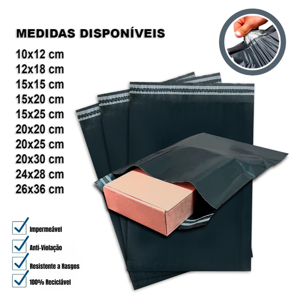 Envelope Segurança Saco Plástico Correio Sedex Lacre Auto Colante Resistente E-commerce