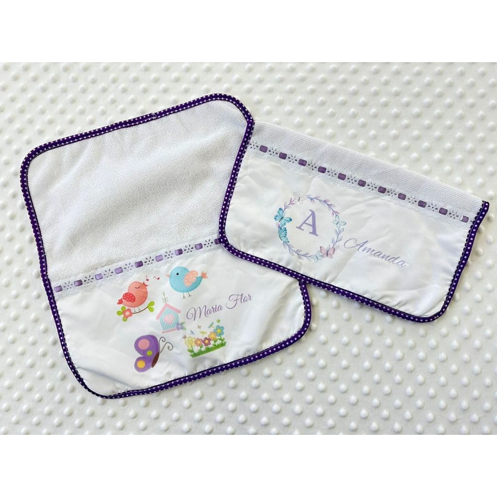 Kit com 2 Fraldinhas de Boca PersonalizadasCOM O  NOME DO SEU BB!  PASSAR NO CHAT O NOME DO BB