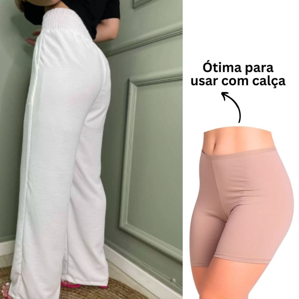 Kit 2 Short Anágua Segunda Pele Shortinho Liso Cintura Alta Vestido - Anagua