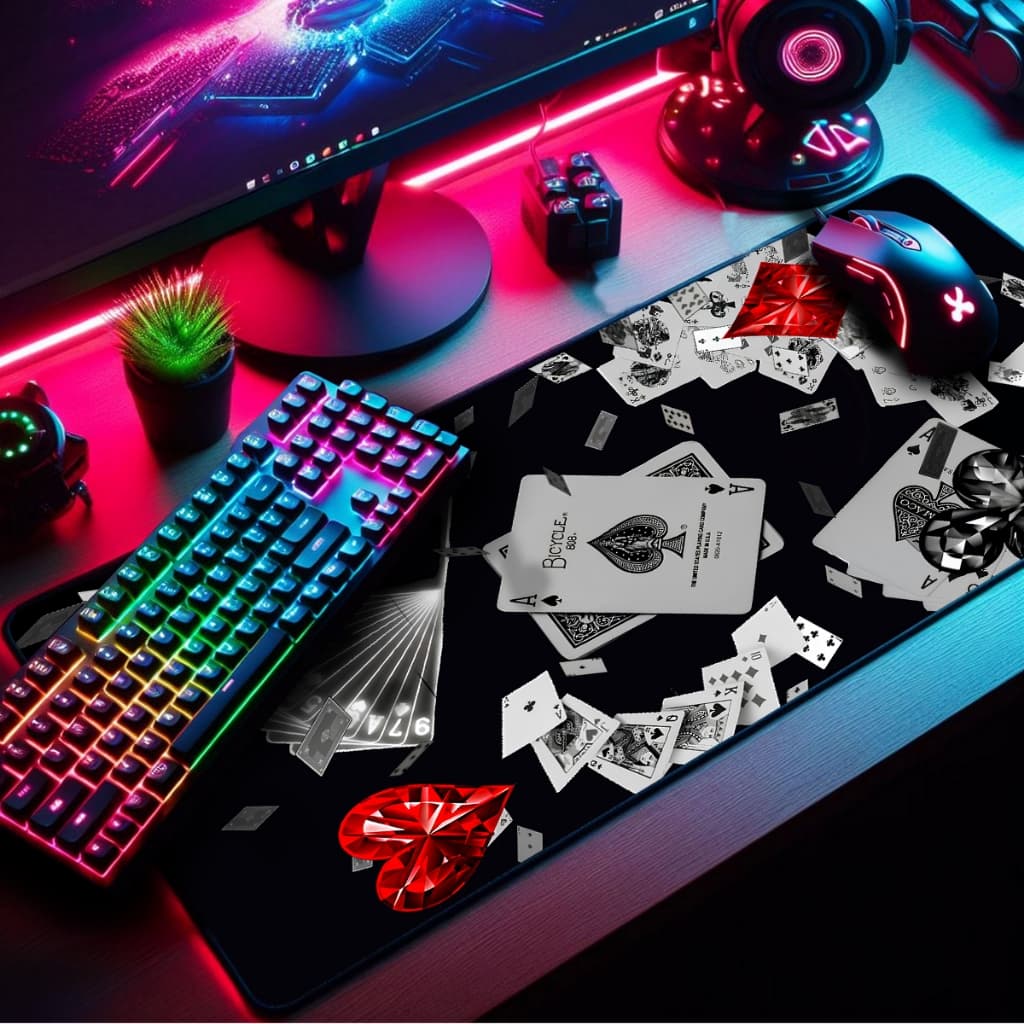 Mouse Pad Gamer Premium Extra Grande 90x40cm Borda Costurada Diversas Estampas Black Dollar
