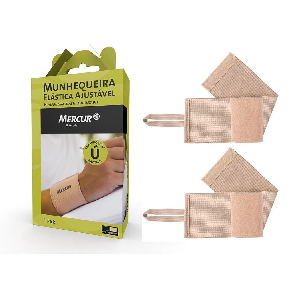 Munhequeira Elástica Pulso Aberto Mercur - Treino Academia Proteção Tendinite