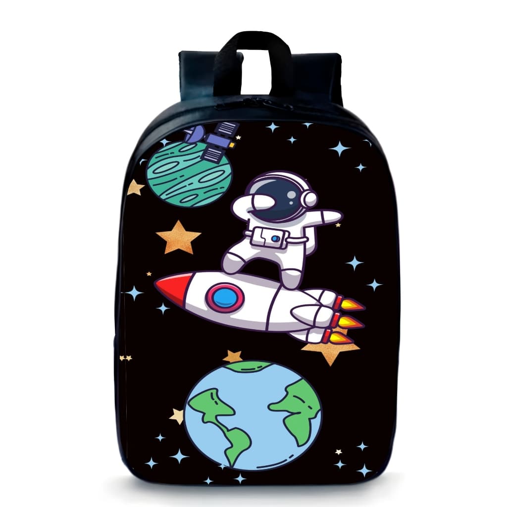 Mochila pequena pré escola infantil prézinho Astronauta nave espacial novidade