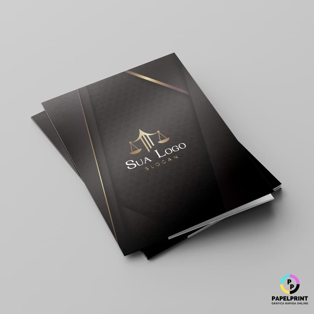 Pasta Personalizada Fosca ou Brilho com Bolsa - 10 Unid.