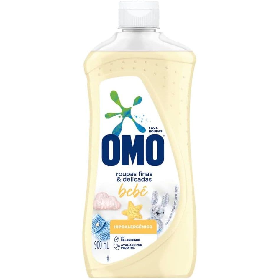 Lava Roupa Liquido OMO Bebê Roupas Finas e Delicadas Bebê 900ml