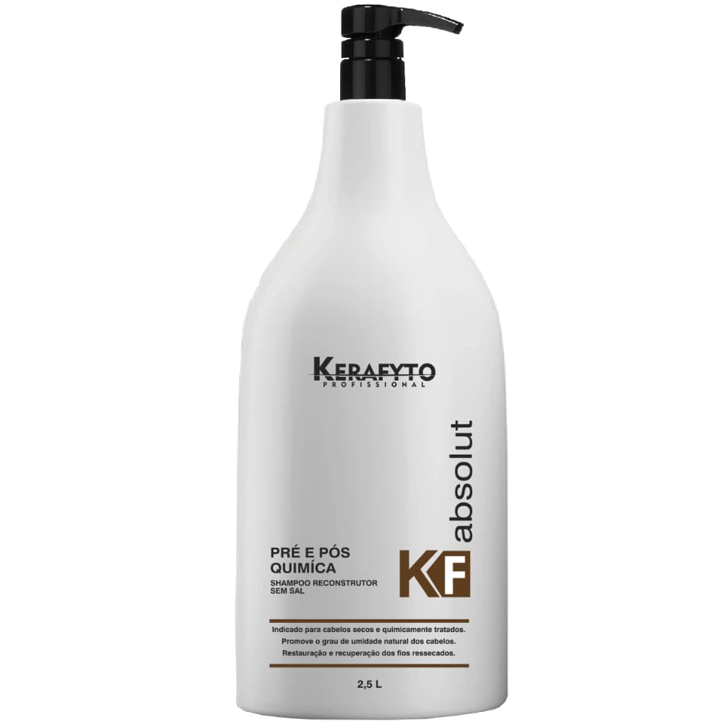 Shampoo Absolut Kerafyto Profissional De 2.5 Litros Para Lavatórios, Rende Mais De 180 Aplicações