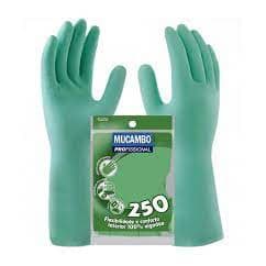 Luva de Látex Natural - Verde Forrada - Mucambo PRO 250 - Kit com 10 pares