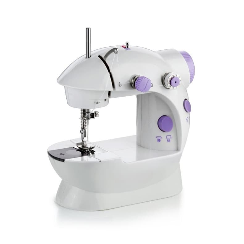 Mini Máquina De Costura Bivolt Com Pedal E Mesinha Extensora