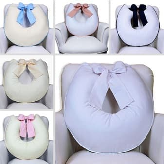 Almofada de Amamentação para Amamentar C/ Laço Zíper Refil e Capa Removível Macia Piquet 100%Algodão