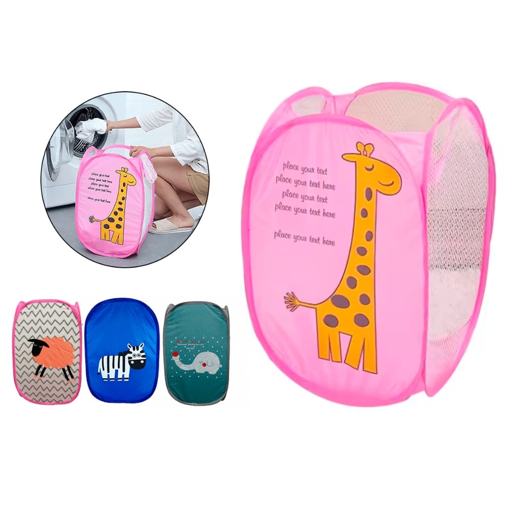 Cesto De Roupa Suja De Lavanderia Dobrável De Nylon 46 Litros