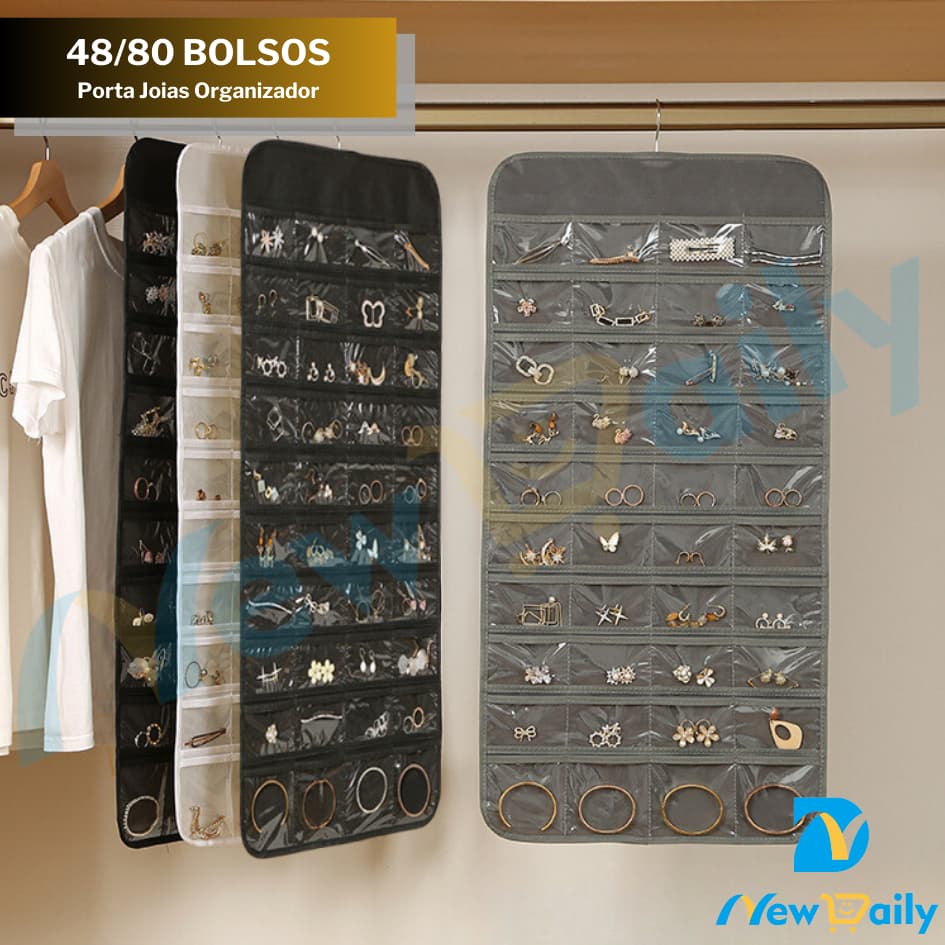 48/80 Bolso Porta Joias Organizador De Bijuterias Grande Joias Tela Saco De Armazenamento OG-14/-15-ND