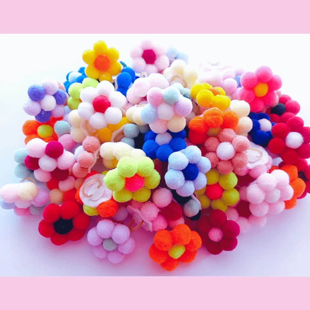 20 Florzinhas de Pompom Pet - Laço Pet - Penteados banho e tosa - Sortido