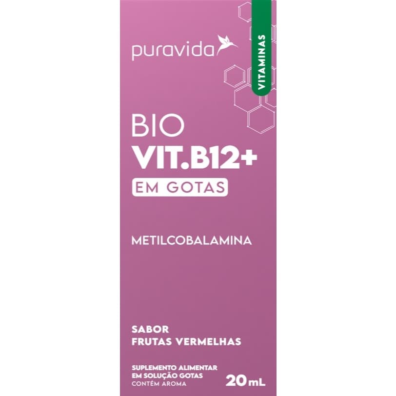 Vitamina B12 Drops 20ml Metilcobalamina - Puravida