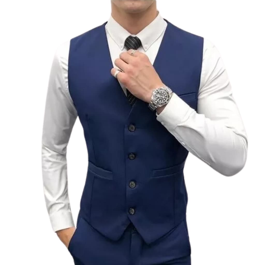 Colete Social Slim Fit Masculino Oxford Premium Oferta - Pronta Entrega