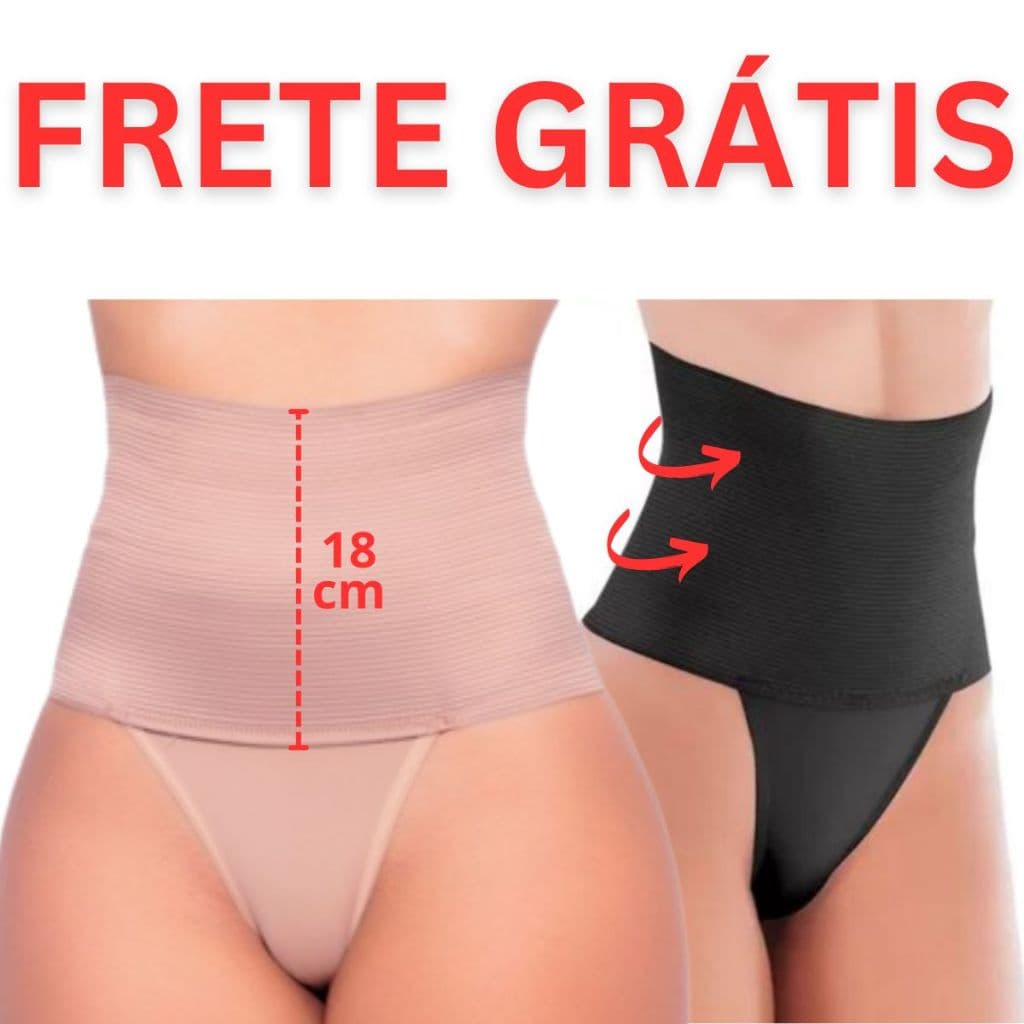 Cinta Modeladora Plus Size Cós Alto Reduz Medidas Alta Compressão - Cinta18