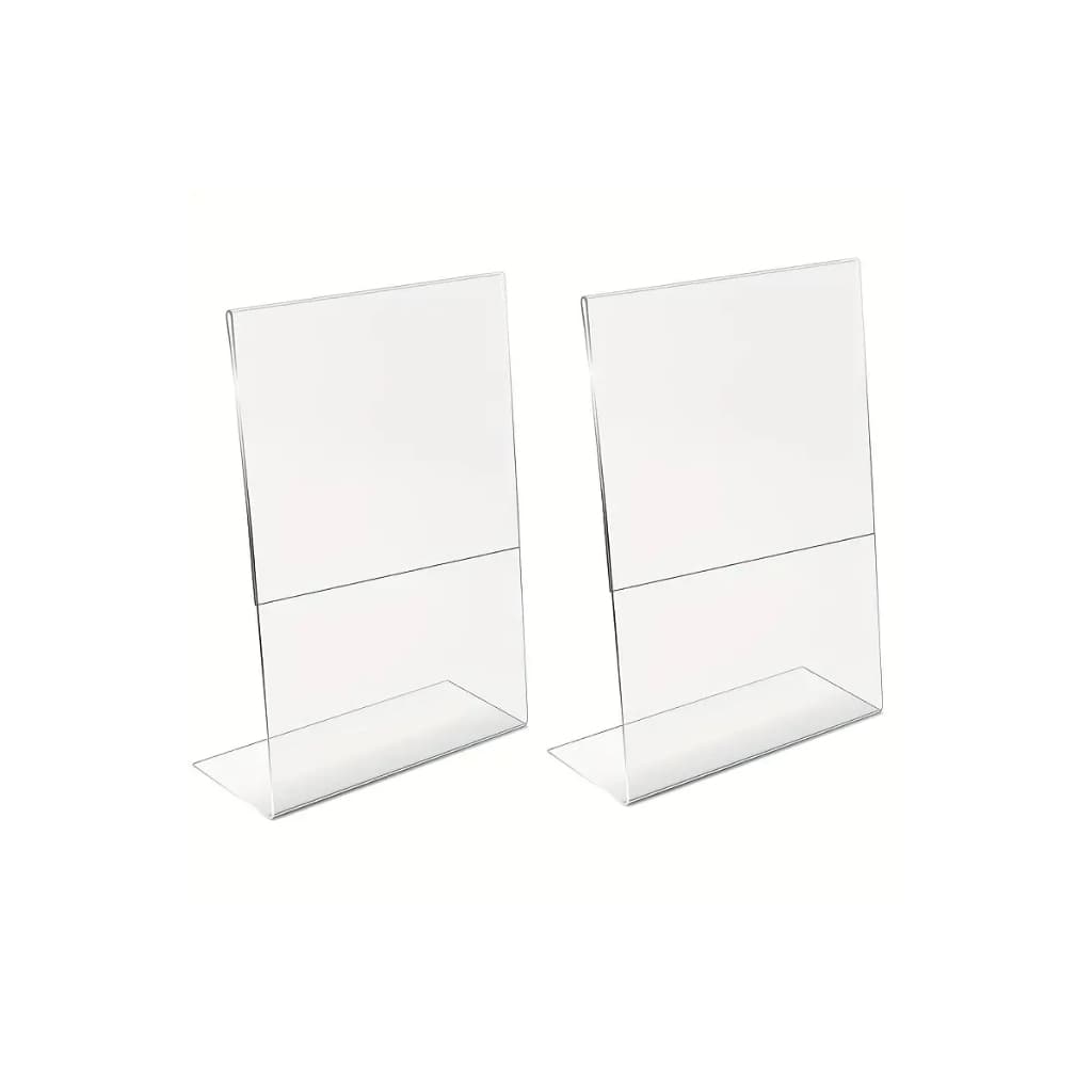 Kit com 2 Display Expositor Acrilico L Tamanho A5 15x21cm Vertical