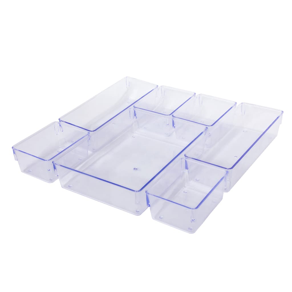Organizadores Kit 7 Multiuso Modular Gavetas e Mesas Pote Acrilico Cristal e Fume ou 4 Peças