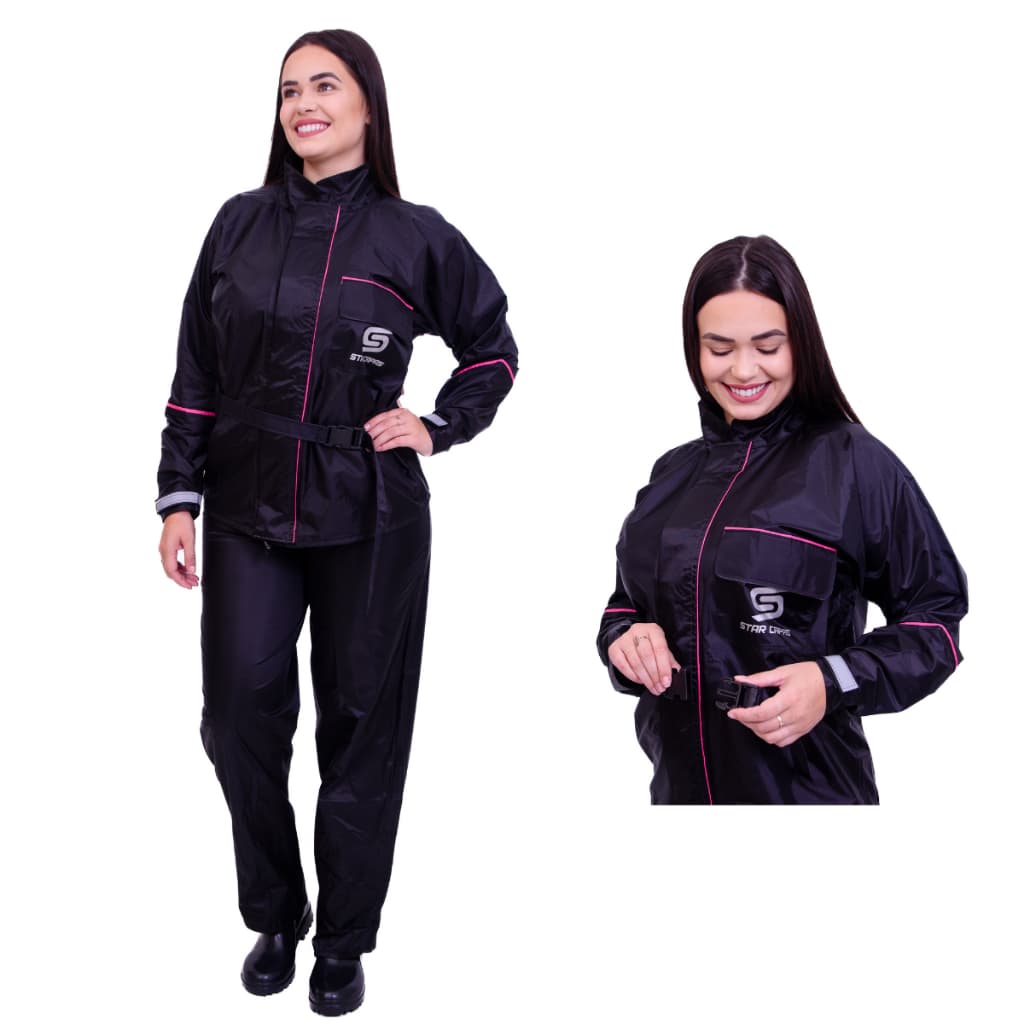 Capa Roupa Chuva Star Capas Nylon Para Motoqueira Motociclista Moto Impermeável Feminina
