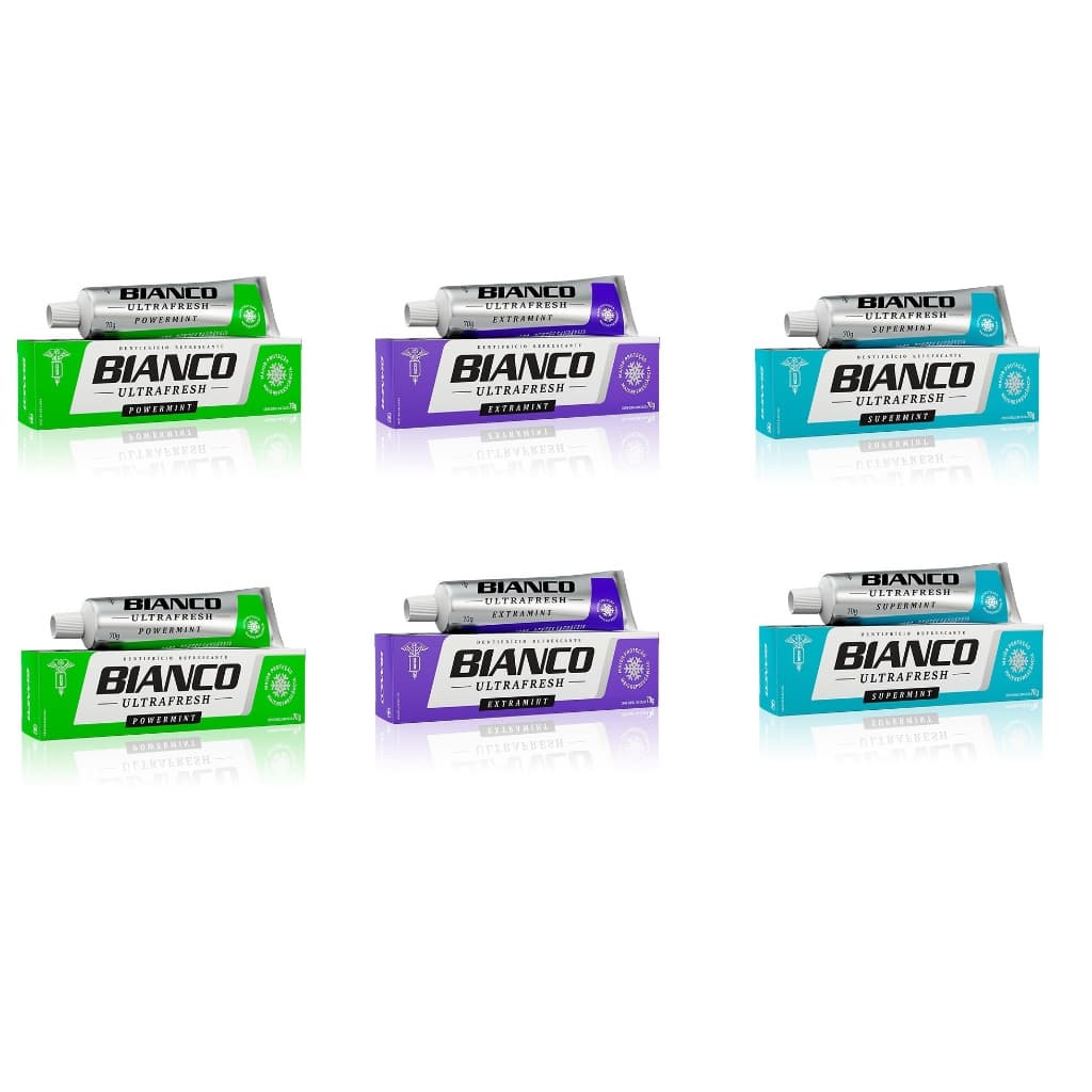 Kit 6 Creme Dental Adulto Misto Sem Flúor Com Cálcio Bianco 70g