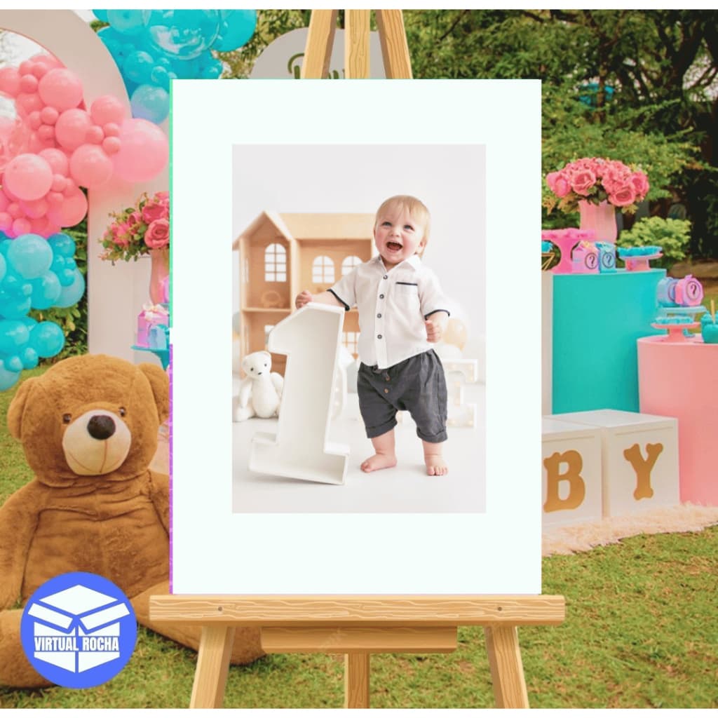 Quadro Decorativo Aniversario Assinatura Sua Foto Aqui