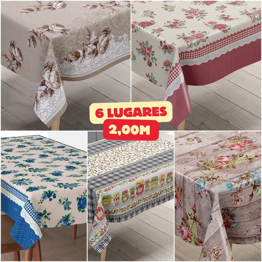 Toalha Plástica de Mesa Térmica 6 lugares - 2,00m x 1,40m