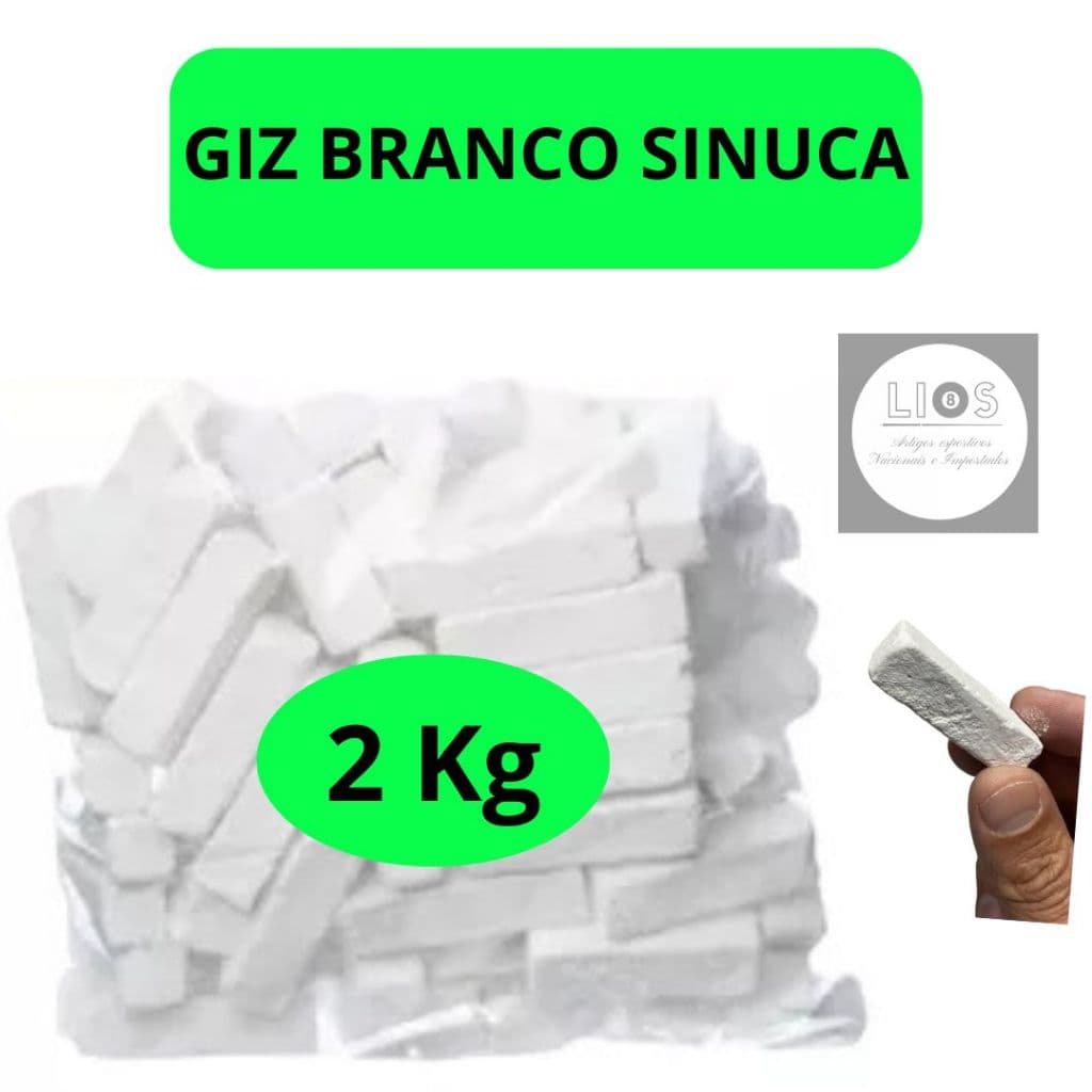 2 Kg de Giz Branco Para Taco de Sinuca Bilhar Snooker