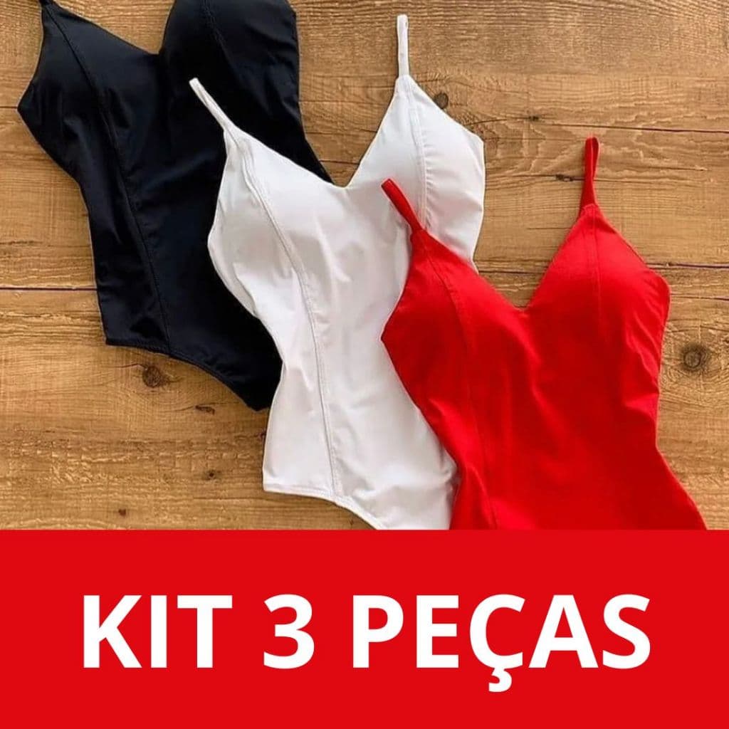 KIT 03 Body Feminino de Alcinha Com Bojo