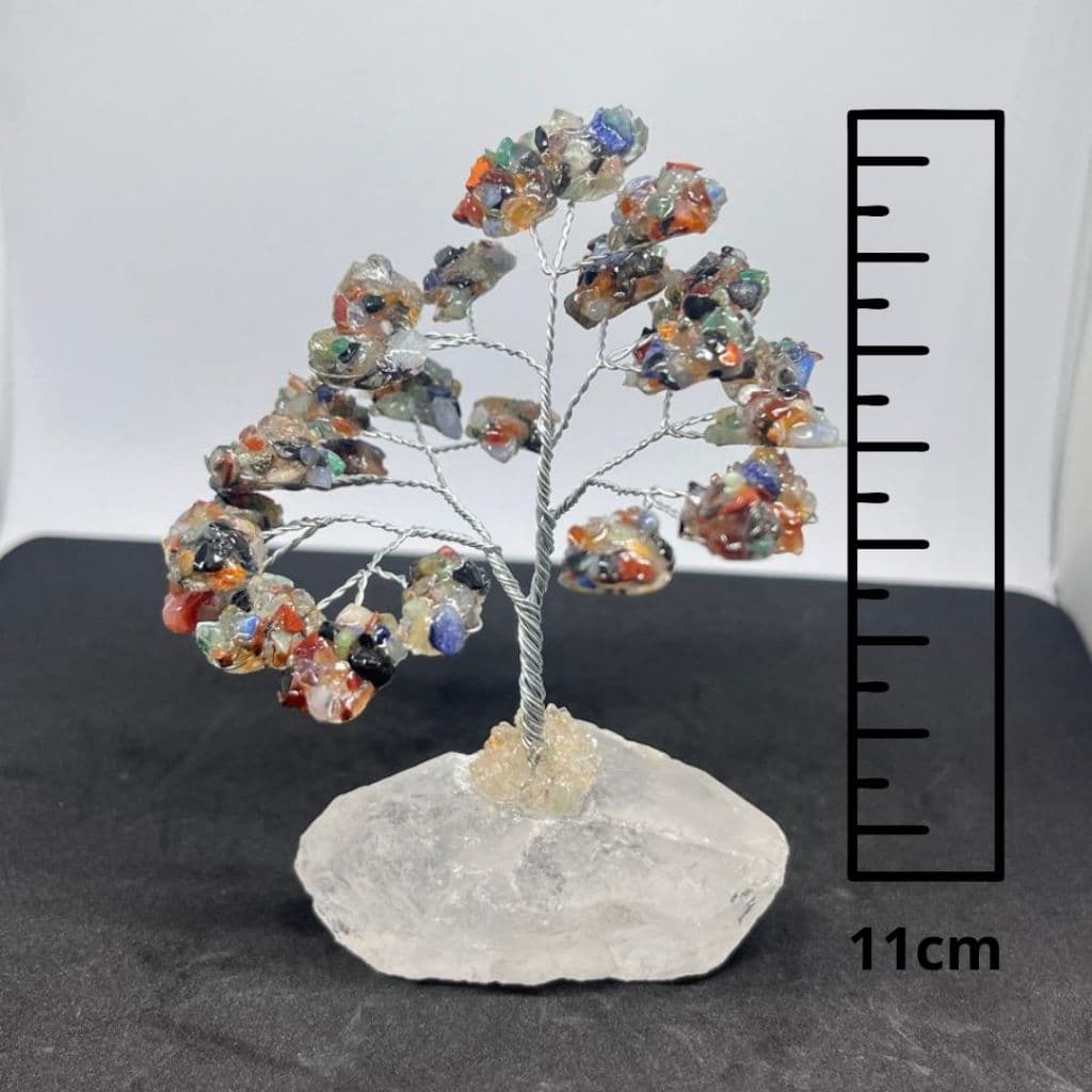 Árvore de Cascalhos de Pedras Naturais Na Base de Drusa de Cristal 10cm